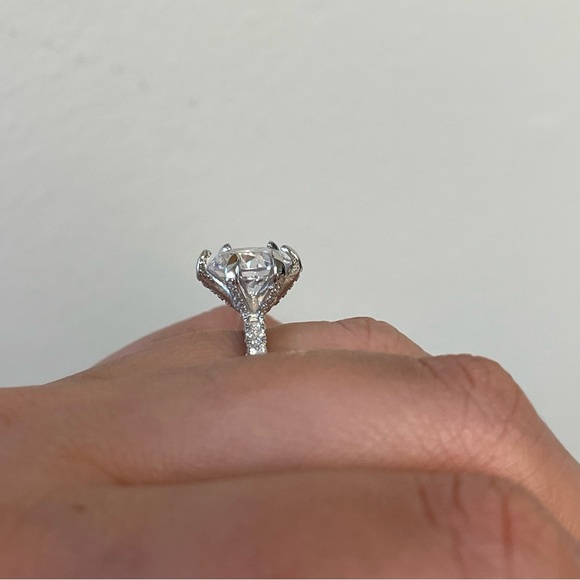 2.00ct 6 Prong Round Diamond CZ Engagement Ring Sterling Silver - Picture 9 of 15